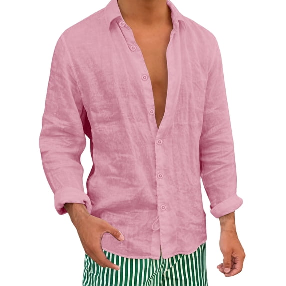 Abomasnow Men's Big and Tall Cotton Shirts Button Down Long Sleeve Collared Shirts Casual Soft Beach Vacation Shirts
