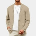 thumbnail image 1 of Abomasnow Men's Blazer Jacket Cotton Linen Sports Coats Slim Fit Three Buttons Herringbone Suit Jackets Long Sleeve Notch Lapel Blazer with Pockets, 1 of 7