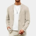 thumbnail image 1 of Abomasnow Men's Blazer Jacket Cotton Linen Sports Coats Slim Fit Three Buttons Herringbone Suit Jackets Long Sleeve Notch Lapel Blazer with Pockets, 1 of 7