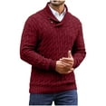thumbnail image 1 of Abomasnow Men's Cable Knit Pullover Sweater Casual Long Sleeve Shawl Collar Button Knitted Sweaters for Fall & Winter, S-3XL, 1 of 4