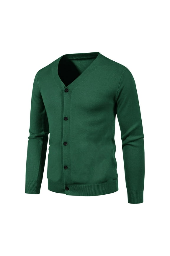Men's Cardigan Sweater Fall Casual Cable Knit V Neck Button Up Solid Color Sweaters Ribbed Soft Golf Work Office Cardigan Sweaters