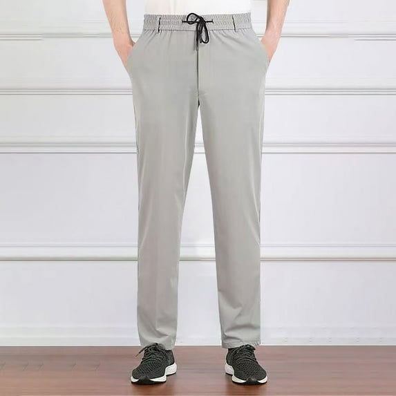 Abomasnow Men's Casual Cargo Pants Lightweight Quick Dry Workout Joggers Stretch Sweatpants Loose Fit Hiking Drawstring Dressy Pants with Pockets