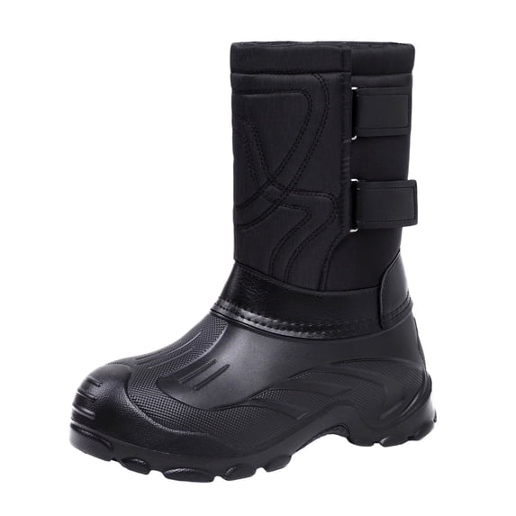 Abomasnow Men's Comfortable Plus Size Warm Fleece Lined Thick Shoes Fall And Winter Style Soft Sole Tall Snow Boots
