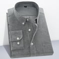 thumbnail image 1 of Abomasnow Men's Cotton Oxford Shirt Casual Wrinkle-Resistant Business T-Shirts Long Sleeve Button Down Lapel Shirts with Pockets, 1 of 5