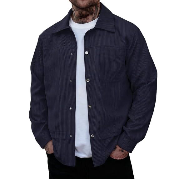 Abomasnow Men's Cotton Weatern Cowboy Long Sleeve Snap Button Casual Western Shacket Jacket with Pocket S-3XL