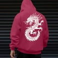 thumbnail image 1 of Abomasnow Men's Drawstring Hooded Sweatshirt Oversized Long Sleeve Dragon Graphic Pullover Sweatshirts S-3XL, 1 of 8