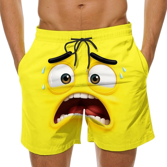 Abomasnow Men's Drawstring Waist Swimwear Beach Shorts Swim Trunks with Pockets S-5XL