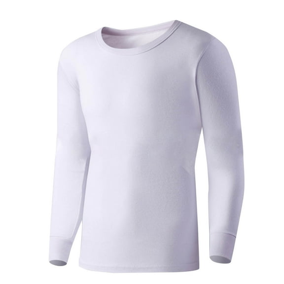 Abomasnow Men's Dual-Layer Thermal Underwear Long Sleeve Crewneck Thick Wram Pullover Tops for Athletic Workout M-4XL