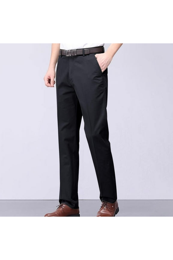 Men's Flat Front Suit Pants Regular Fit Dress Pants Wrinkle-Free Stretch Casual Pants Comfort Dress Trousers