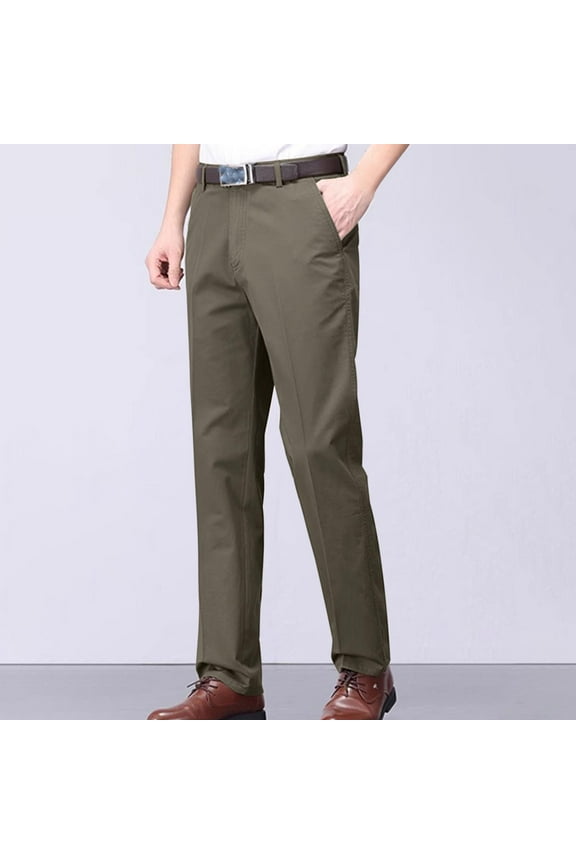 Men's Flat Front Suit Pants Regular Fit Dress Pants Wrinkle-Free Stretch Casual Pants Comfort Dress Trousers