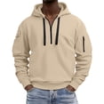 thumbnail image 1 of Abomasnow Men's Fleece Hoodie Sweatshirts Workout Athletic Hoodies Long Sleeve Quarter Zip Pullover Hooded Sweatshirt with Pockets, 1 of 6