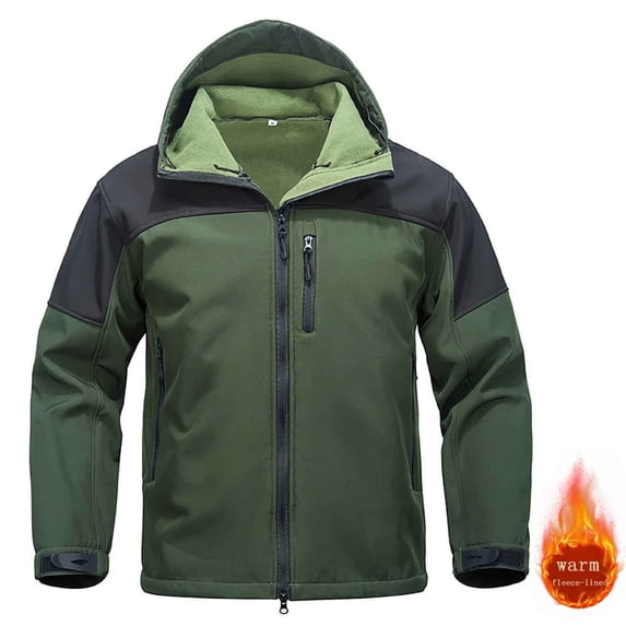 Abomasnow Men's Hooded Softshell Jacket Water Resistant Lightweight Insulated Fleece Lined Windbreaker Outwear Jackets