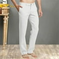 thumbnail image 1 of Abomasnow Men's Linen Blend Dress Pants, Flat Front, Lightweight Breathable Fabric, Durable Plain Weave, 1 of 6