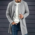 thumbnail image 1 of Abomasnow Men's Mid-Length Trench Coats Slim Fit Single Breasted High Neck Overcoat Winter Warm Windbreaker Jackets, 1 of 7