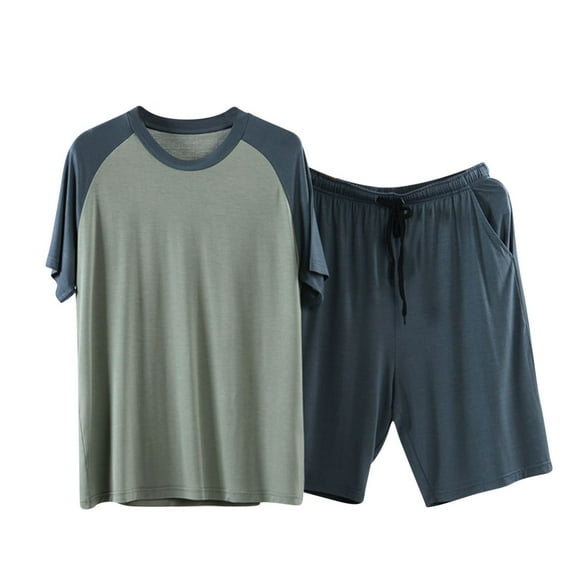 Abomasnow Men's Pajamas Set Short Sleeve Bottom PJs Shorts Bedroom Pajama Sleep Night Suits 2 Piece Pjs Set Soft Comfortable Breathable Loungewear