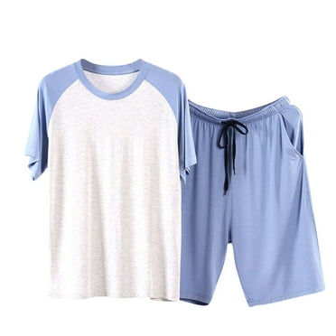 Abomasnow Men's Pajamas Set Short Sleeve Bottom PJs Shorts Bedroom Pajama Sleep Night Suits 2 Piece Pjs Set Soft Comfortable Breathable Loungewear