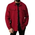 thumbnail image 1 of Abomasnow Men's Polar Fleece Shacket Long Sleeve Casual Snap Button Shirt Jacket with Pockets S-3XL, 1 of 8
