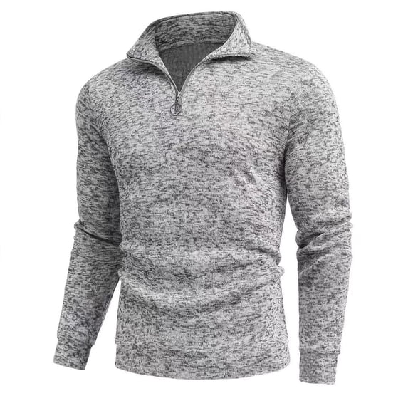 Abomasnow Men's Quarter Zip Pullover Tops Lightweight Long Sleeve Stand Collar Sweaters S-3XL