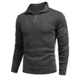thumbnail image 1 of Abomasnow Men's Quarter Zip Pullover Tops Lightweight Long Sleeve Stand Collar Sweaters S-3XL, 1 of 7