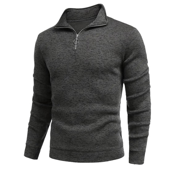 Abomasnow Men's Quarter Zip Pullover Tops Lightweight Long Sleeve Stand Collar Sweaters S-3XL