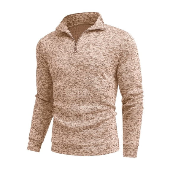 Abomasnow Men's Quarter Zip Pullover Tops Lightweight Long Sleeve Stand Collar Sweaters S-3XL