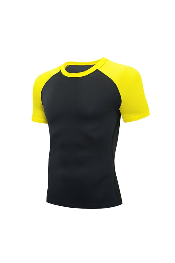 Men's Short Sleeve Compression Shirts Base Layer, Dry Fit Moisture Wicking Running Gym Workout Athletic Top