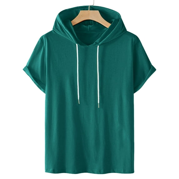 Abomasnow Men's Short Sleeve Hoodie Lightweight Solid Athletic Hooded T-Shirts Gym Workout Active Pullover Shirts on Sale Clearance 2024