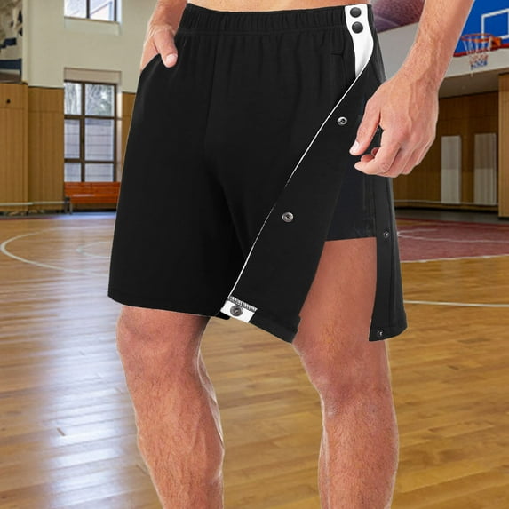 Abomasnow Tear Away Shorts for Men Snap On Athletic Cotton Shorts Loose Fit Wide Leg Post Surgery Recovery Adaptive Clothing