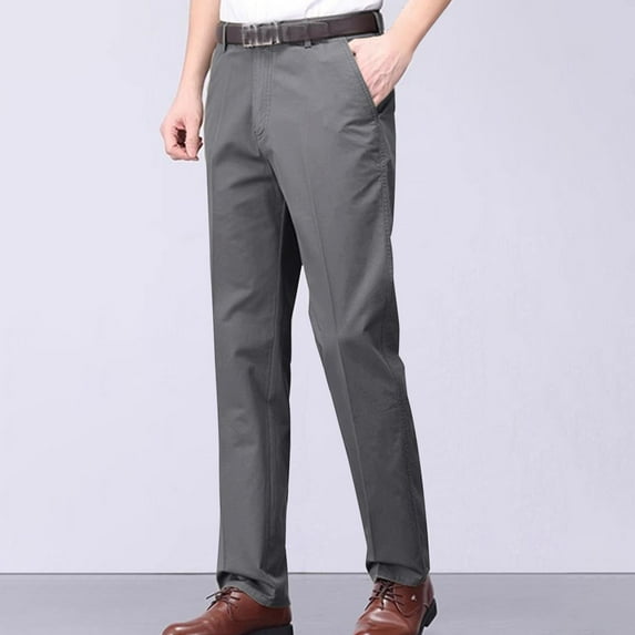 Abomasnow Men's Slim Fit Suit Trousers Casual Wedding Straight Male Pants Flat Front Dress Pants for Holiday Party