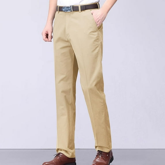 Abomasnow Men's Slim Fit Suit Trousers Casual Wedding Straight Male Pants Flat Front Dress Pants for Holiday Party