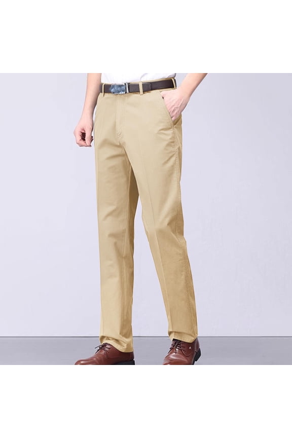 Men's Flat Front Suit Pants Regular Fit Dress Pants Wrinkle-Free Stretch Casual Pants Comfort Dress Trousers