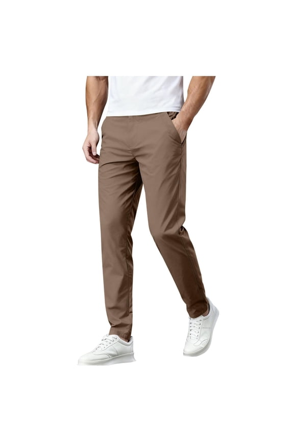 Men's Stretch Golf Joggers with 3 Pockets Slim Fit Sweatpants Dressy Casual Straight Pants for Men with Belt Loops