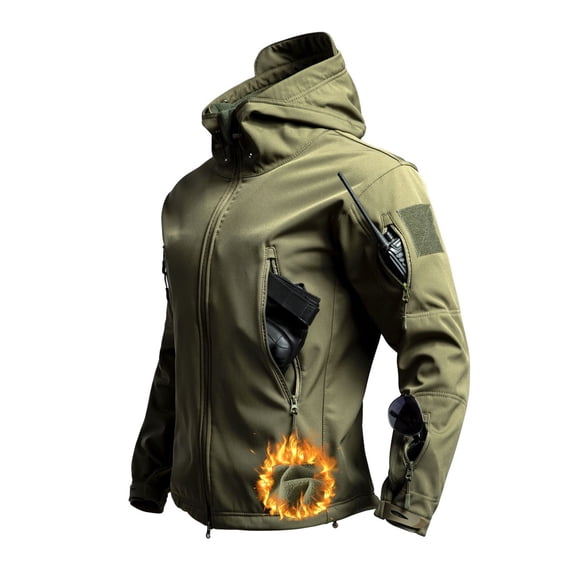 Abomasnow Men's Tactical Jacket Winter Snow Ski Jacket Water Resistant Softshell Fleece Lined Winter Coats Multi-Pockets