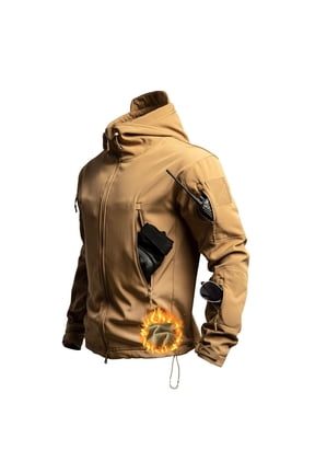 Men's Tactical Jacket Winter Snow Ski Jacket Water Resistant Softshell Fleece Lined Winter Coats Multi-Pockets