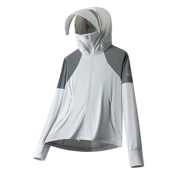 Abomasnow Men's UPF 50+ Sun Protection Jacket Hooded Lightweight Full Zip Long Sleeve Cooling Hiking Fishing Performance Shirts