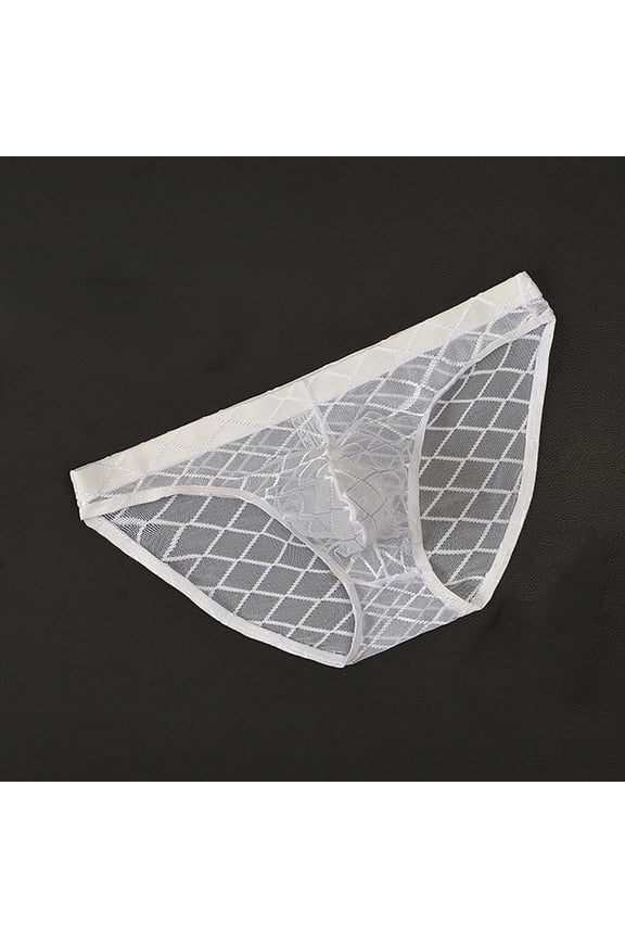 Men's Underwear Low Rise Mesh See Through Bikini Brief U-Shaped Pouch Trunk Briefs M-3XL