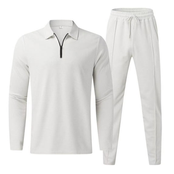 Abomasnow Mens 2 Piece Zip Tracksuit Outfits Long Sleeve Shirts and Drawstring Straight pants Summer Athletic Jogging Lounge Set on Clearance