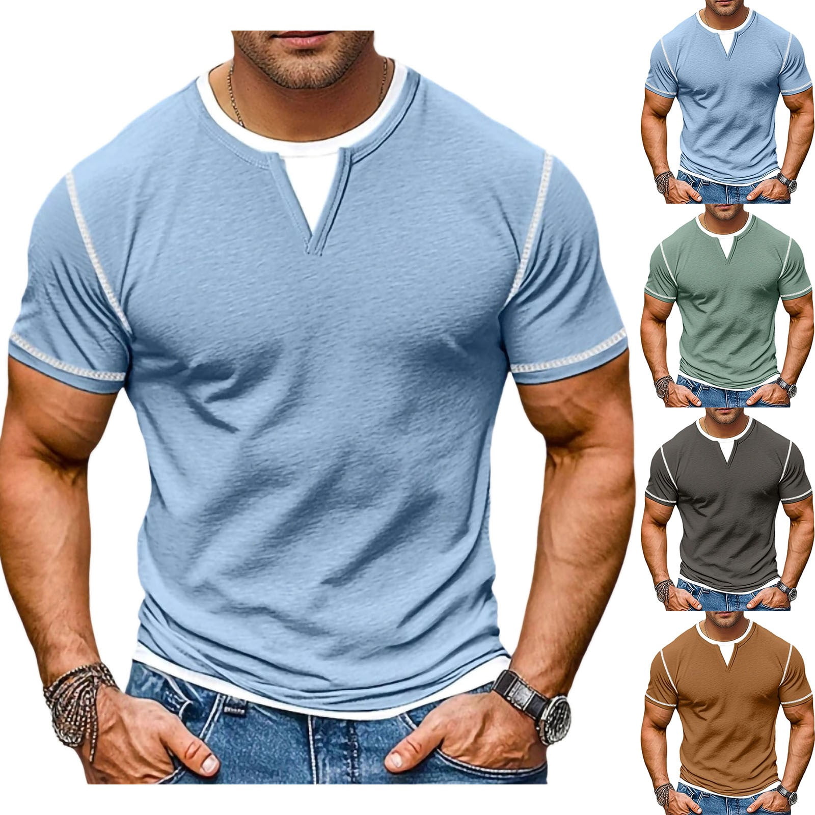 Abomasnow Mens Big and Tall T-Shirt Short Sleeve Crewneck Color Block ...