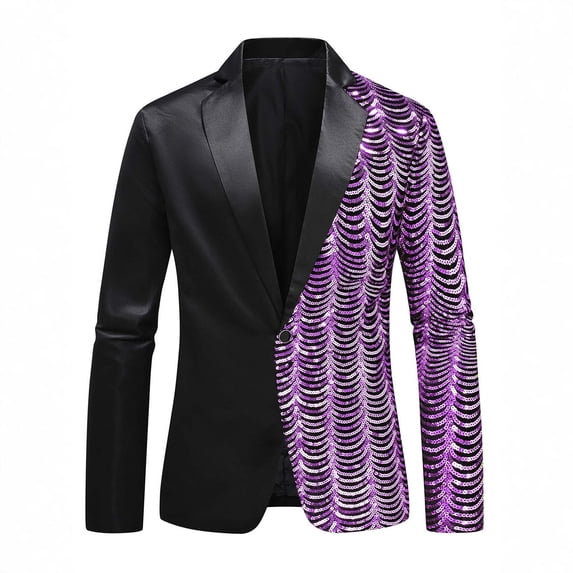 Abomasnow Mens Black Sequin Shiny Prom Suit Jacket One Button Slim Fit Sport Coats Dressy Blazers Tuxedo for Wedding Banquet