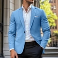 thumbnail image 1 of Abomasnow Mens Blazer Slim Fit One Button Front Suit Jacket Long Sleeve Lapel Coats for Prom Party Wedding & Business, 1 of 6