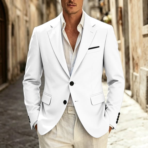 Abomasnow Mens Casual Blazer Two Buttons Sport Coat Lightweight Homecoming Business Daily Wedding Dress Suit Jacket