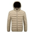 thumbnail image 1 of Abomasnow Mens Packable Puffer Jacket Lightweight Hooded Insulated Winter Coat Winter Windproof Zipper Down Jacket, 1 of 3