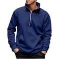 thumbnail image 1 of Abomasnow Mens Quarter Zip Sweatshirts Fall Fashion Fleece Lined Pullover Tops Long Sleeve Mock Neck Sweater with Pocket, 1 of 8