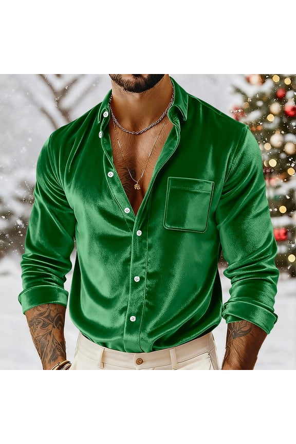 Mens Satin Silk Shirts Long Sleeve Designer Dress Shirt Shiny Untucked Casual Button Down Shirt for Wedding Party Prom Disco Formal