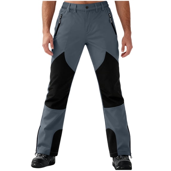 Abomasnow Mens Snow Ski Waterproof Softshell Snowboard Pants Outdoor Hiking Fleece Lined Zipper Bottom Leg