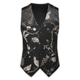 thumbnail image 1 of Abomasnow Mens' Suit Vest Paisley Floral Medieval Vests Gothic Steampunk Formal Waistcoat Tuxedo Vests Cosplay Halloween Party Jackets with Notched Lapels, 1 of 4