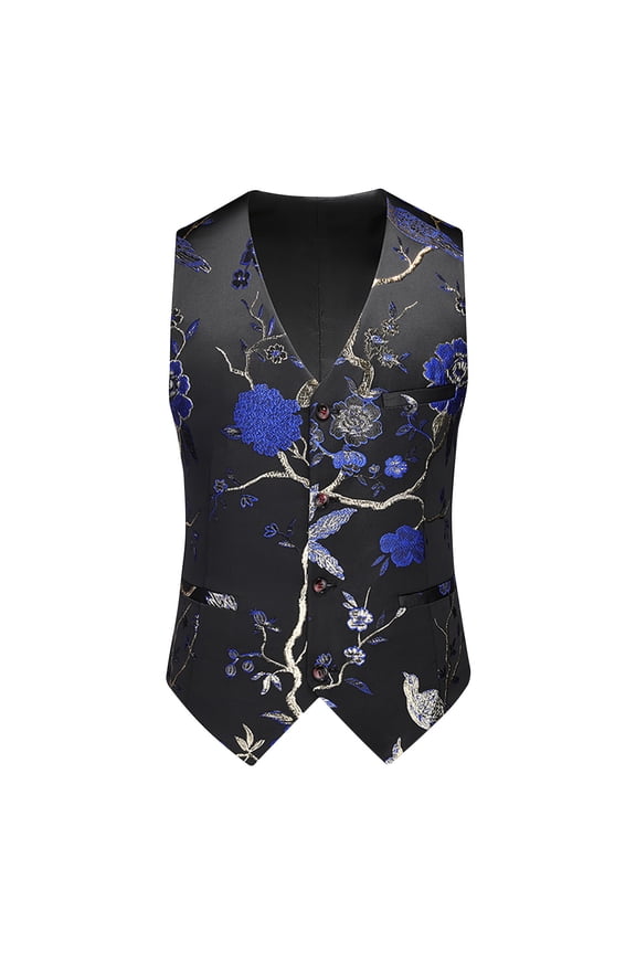 Mens' Suit Vest Paisley Floral Medieval Vests Gothic Steampunk Formal Waistcoat Tuxedo Vests Cosplay Halloween Party Jackets with Notched Lapels