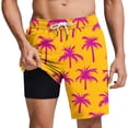 thumbnail image 1 of Abomasnow Mens Swim Trunks with Compression Liner 2 in 1 Board Shorts 9 Inch Quick Dry Swimming Trunks with Pockets, 1 of 6