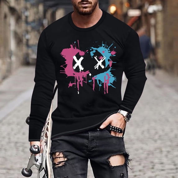 Abomasnow Mens T-Shirts Casual Lightweight Long Sleeve Crew Neck Tees Sun Protective Fishing Athletic Hiking Shirt on Clearance