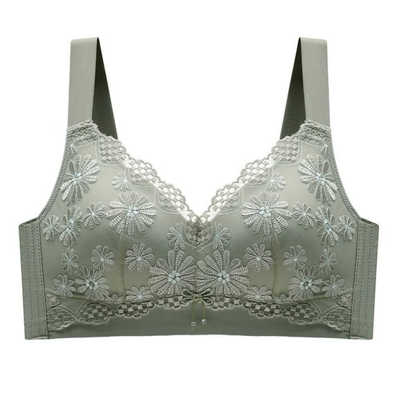 Abomasnow Minimizer Bra for Women Plus Size Lace Wireless Seamless Bras Lightly Lined Full Coverage Bralettes Unlined Underwire Everday Bras for Heavy Breast
